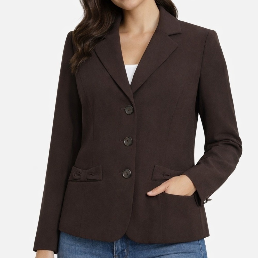 Ann Taylor Women's 4 Brown Career‎ Blazer Jacket Office Workwear Classic Fit